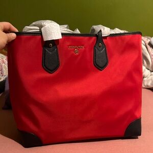 Michael Kors Red and Black Shoulder Bag
